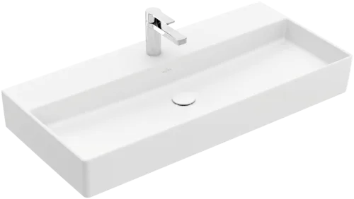 Picture of VILLEROY BOCH Memento 2.0 Washbasin, 1000 x 470 x 135 mm, Stone White CeramicPlus, without overflow, ground #4A221HRW