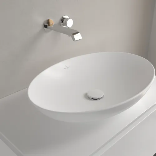 Bild von VILLEROY BOCH Loop & Friends Aufsatzwaschbecken, 620 x 420 x 120 mm, Stone White CeramicPlus, ohne Überlauf #4A4801RW