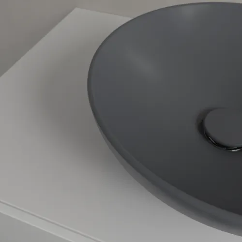 Bild von VILLEROY BOCH Loop & Friends Aufsatzwaschbecken, 380 x 380 x 120 mm, Graphite CeramicPlus, ohne Überlauf #4A4501I4