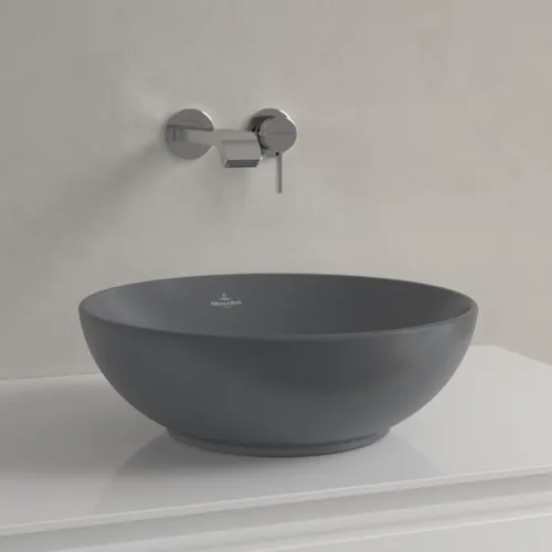 Bild von VILLEROY BOCH Loop & Friends Aufsatzwaschbecken, 380 x 380 x 120 mm, Graphite CeramicPlus, ohne Überlauf #4A4501I4