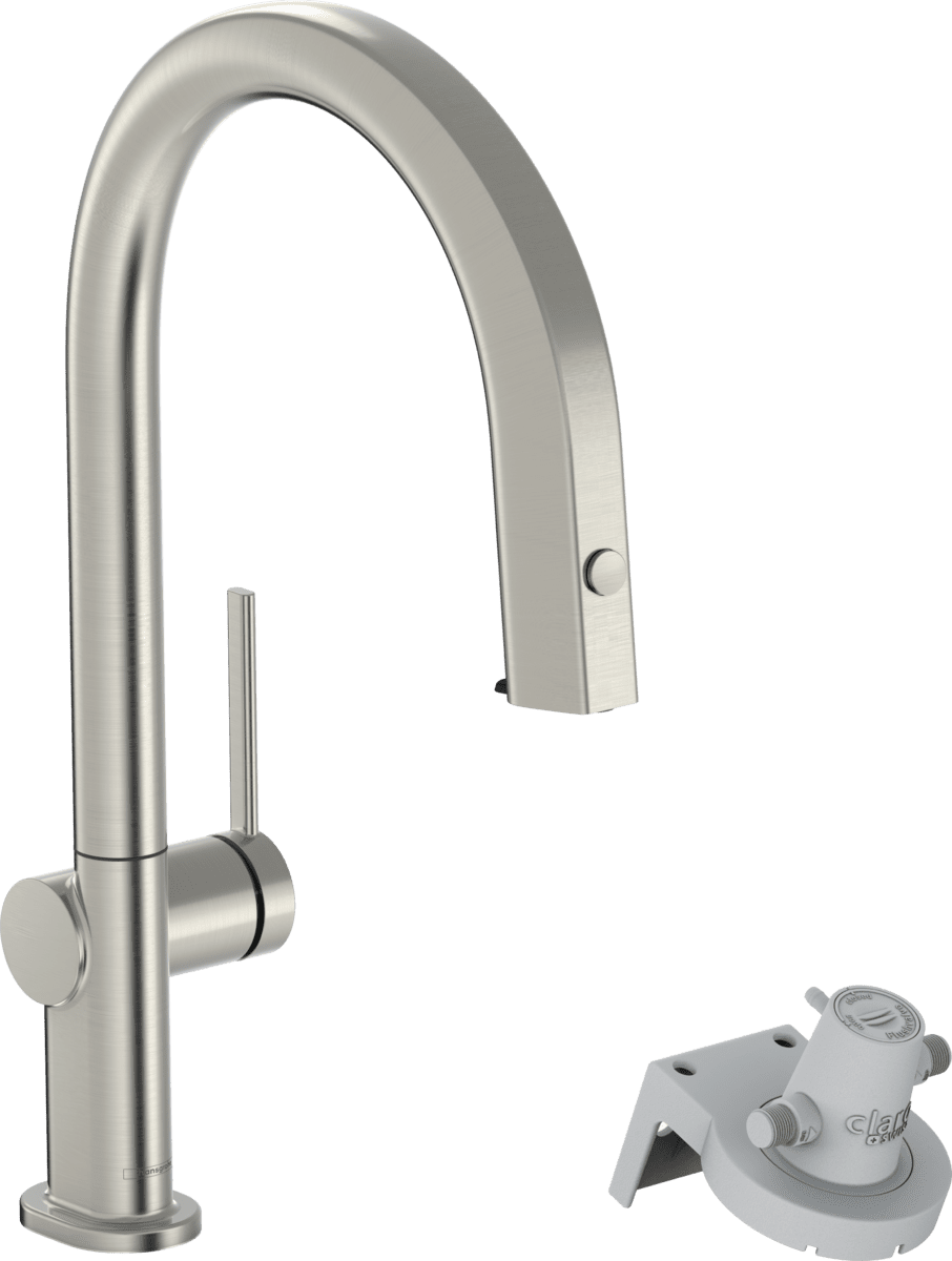 Picture of HANSGROHE Aqittura M91 FilterSystem 210, pull-out spout, 1jet #76803800 - Stainless Steel Finish