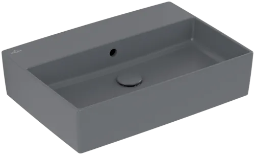 VILLEROY BOCH Memento 2.0 Surface-mounted washbasin, 600 x 420 x 140 mm, Graphite CeramicPlus, with overflow #4A0762I4 resmi