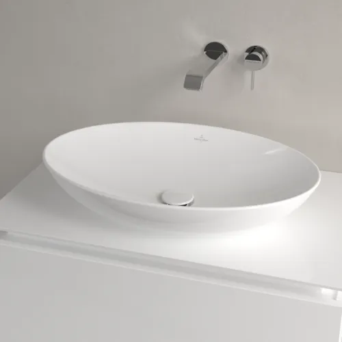 Bild von VILLEROY BOCH Loop & Friends Aufsatzwaschbecken, 620 x 420 x 120 mm, Weiß Alpin CeramicPlus, ohne Überlauf #4A4801R1
