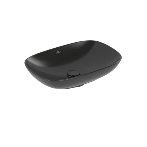VILLEROY BOCH Loop & Friends Surface-mounted washbasin, 560 x 380 x 120 mm, Pure Black CeramicPlus, without overflow #4A4901R7 resmi