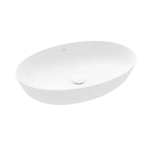 Зображення з  VILLEROY BOCH Artis Surface-mounted washbasin, 610 x 410 x 130 mm, Stone White CeramicPlus, without overflow #419861RW