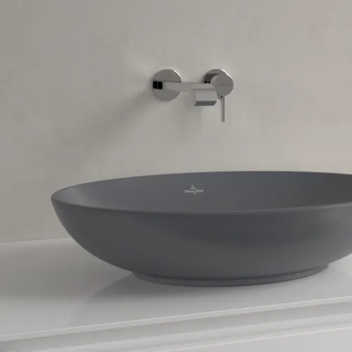 VILLEROY BOCH Loop & Friends Aufsatzwaschbecken, 560 x 380 x 120 mm, Graphite CeramicPlus, ohne Überlauf #4A4701I4, Bild 6