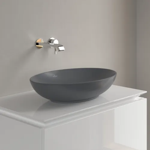 VILLEROY BOCH Loop & Friends Aufsatzwaschbecken, 560 x 380 x 120 mm, Graphite CeramicPlus, ohne Überlauf #4A4701I4, Bild 2