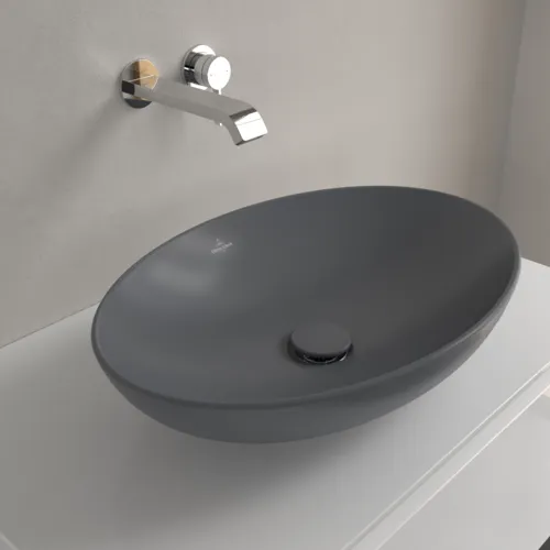 VILLEROY BOCH Loop & Friends Aufsatzwaschbecken, 560 x 380 x 120 mm, Graphite CeramicPlus, ohne Überlauf #4A4701I4, Bild 7
