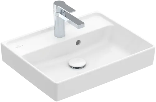 VILLEROY BOCH Collaro Handwashbasin, 500 x 400 x 150 mm, White Alpin, with overflow #43345001 resmi