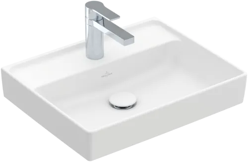 VILLEROY BOCH Collaro Handwashbasin, 500 x 400 x 150 mm, Stone White CeramicPlus, without overflow #433451RW resmi