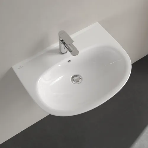 Bild von VILLEROY BOCH O.novo Waschbecken, 600 x 460 x 180 mm, Weiß Alpin CeramicPlus, mit Überlauf #4A4060R1
