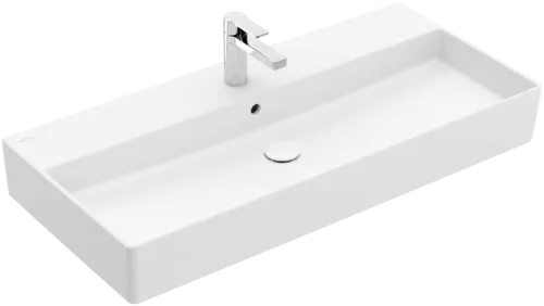 Picture of VILLEROY BOCH Memento 2.0 Washbasin, 1000 x 470 x 135 mm, Stone White CeramicPlus, with overflow #4A22A5RW