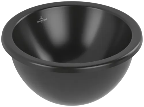 VILLEROY BOCH Loop & Friends Undercounter washbasin, 330 x 330 x 190 mm, Pure Black CeramicPlus, with overflow #4A5100R7 resmi