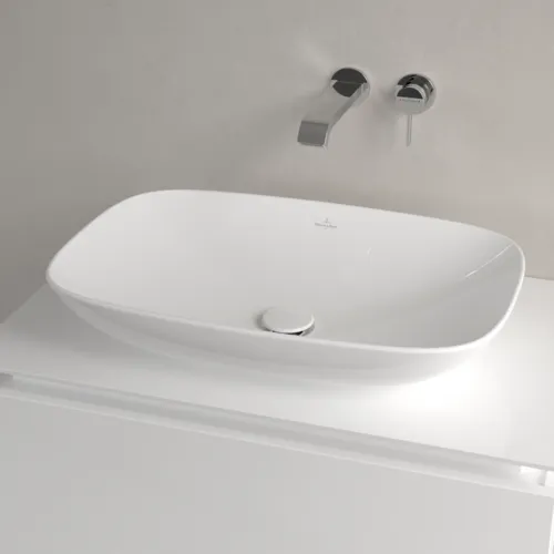 Bild von VILLEROY BOCH Loop & Friends Aufsatzwaschbecken, 620 x 420 x 120 mm, Weiß Alpin, ohne Überlauf #4A500101