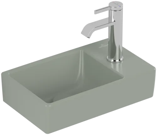 Зображення з  VILLEROY BOCH Avento Handwashbasin, 360 x 220 x 110 mm, Morning Green CeramicPlus, without overflow #43003LR8
