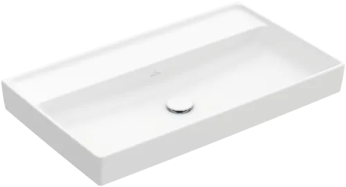 Picture of VILLEROY BOCH Collaro Vanity washbasin, 800 x 465 x 160 mm, Stone White CeramicPlus, without overflow #4A3383RW
