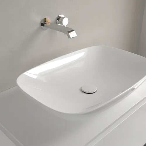 Bild von VILLEROY BOCH Loop & Friends Aufsatzwaschbecken, 620 x 420 x 120 mm, Weiß Alpin CeramicPlus, mit Überlauf #4A5000R1