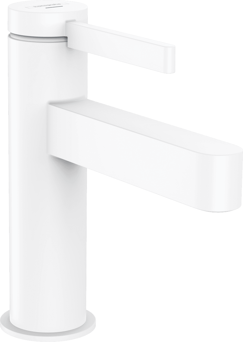 Зображення з  HANSGROHE Finoris Pillar tap 100 with lever handle for cold water or pre-adjusted water without waste set #76013700 - Matt White