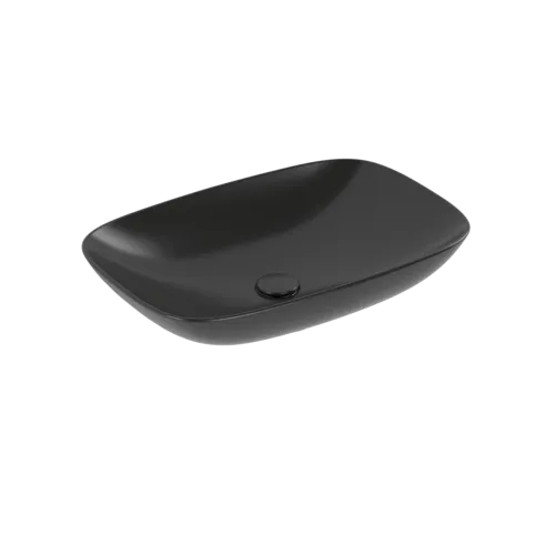 VILLEROY BOCH Loop & Friends Surface-mounted washbasin, 620 x 420 x 120 mm, Pure Black CeramicPlus, with overflow #4A5000R7 resmi