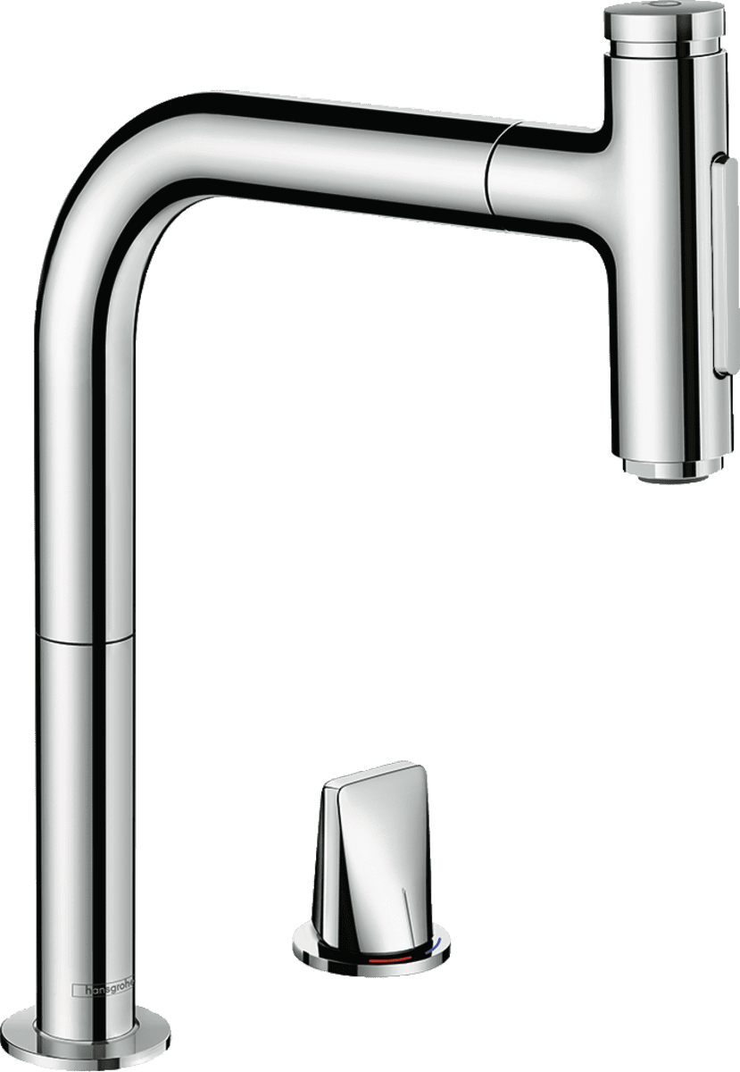 Picture of HANSGROHE Metris Select M71 2-hole single lever kitchen mixer 200, pull-out spray, 2jet #73819000 - Chrome