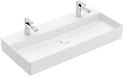 Picture of VILLEROY BOCH Memento 2.0 Washbasin, 1000 x 470 x 135 mm, Stone White CeramicPlus, without overflow #4A22A1RW