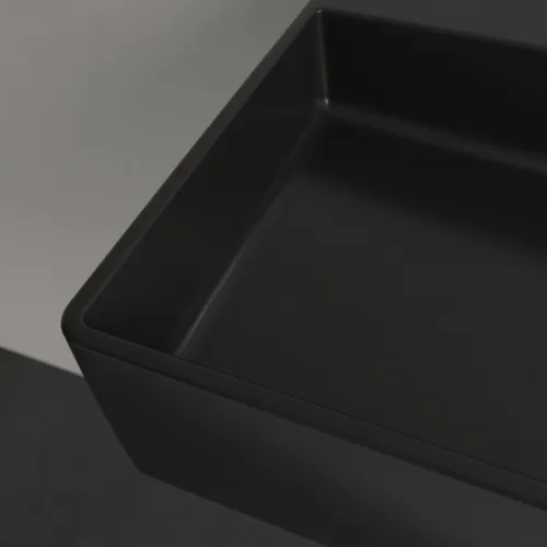 Picture of VILLEROY BOCH Memento 2.0 Washbasin, 800 x 470 x 140 mm, Pure Black CeramicPlus, without overflow #4A2283R7