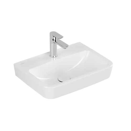 VILLEROY BOCH O.novo Handwashbasin, 500 x 370 x 160 mm, White Alpin AntiBac CeramicPlus, with overflow #434450T2 resmi
