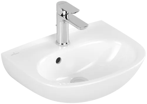 Зображення з  VILLEROY BOCH O.novo Handwashbasin, 450 x 360 x 160 mm, White Alpin CeramicPlus, with overflow #434045R1