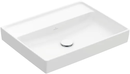 Picture of VILLEROY BOCH Collaro Washbasin, 600 x 470 x 160 mm, Stone White CeramicPlus, without overflow #4A3363RW