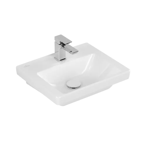 VILLEROY BOCH Subway 3.0 Handwashbasin, 450 x 370 x 145 mm, White Alpin, without overflow #4370FL01 resmi