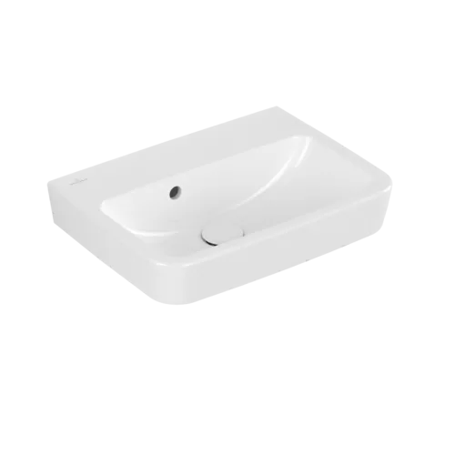 Bild von VILLEROY BOCH O.novo Handwaschbecken, 500 x 370 x 160 mm, Weiß Alpin AntiBac CeramicPlus, mit Überlauf #434452T2