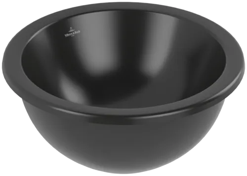 VILLEROY BOCH Loop & Friends Undercounter washbasin, 380 x 380 x 210 mm, Pure Black CeramicPlus, with overflow #4A5200R7 resmi