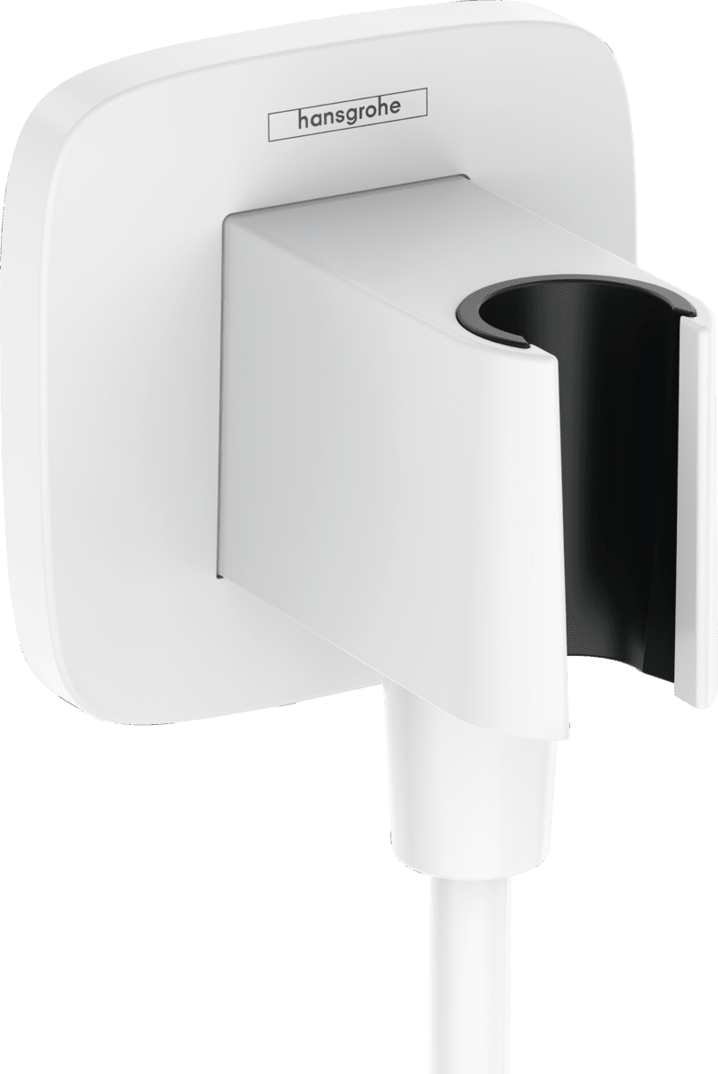 Picture of HANSGROHE FixFit Q Wall outlet with shower holder #26887700 - Matt White