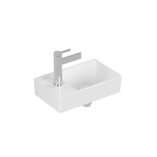 Зображення з  VILLEROY BOCH Avento Handwashbasin, 360 x 220 x 110 mm, Stone White CeramicPlus, without overflow #43003RRW