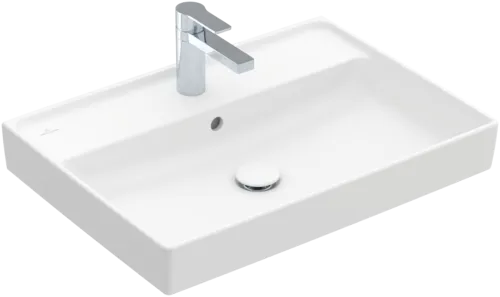 Picture of VILLEROY BOCH Collaro Washbasin, 650 x 470 x 160 mm, Stone White CeramicPlus, with overflow #4A3365RW