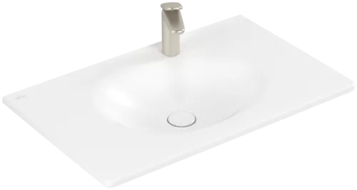 VILLEROY BOCH Antao Vanity washbasin, 800 x 500 x 150 mm, Stone White CeramicPlus, with concealed overflow #4A7584RW resmi