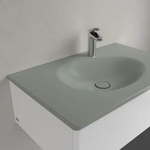 Bild von VILLEROY BOCH Antao Schrankwaschtisch, 800 x 500 x 150 mm, Morning Green CeramicPlus, mit verdecktem Überlauf #4A7584R8