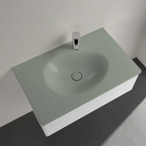 Bild von VILLEROY BOCH Antao Schrankwaschtisch, 800 x 500 x 150 mm, Morning Green CeramicPlus, mit verdecktem Überlauf #4A7584R8