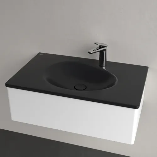 Bild von VILLEROY BOCH Antao Schrankwaschtisch, 800 x 500 x 150 mm, Pure Black CeramicPlus, mit verdecktem Überlauf #4A7584R7