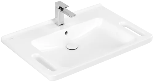 Зображення з  VILLEROY BOCH ViCare washbasin ViCare, 800 x 550 x 180 mm, white Alpine CeramicPlus, with overflow #4A6880R1
