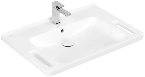 εικόνα του VILLEROY BOCH ViCare washbasin ViCare, 800 x 550 x 180 mm, white Alpine AntiBac CeramicPlus, with overflow #4A6880T2