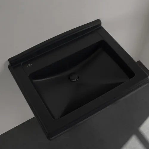 Bild von VILLEROY BOCH Hommage Waschbecken, 750 x 580 x 200 mm, Pure Black CeramicPlus, mit Überlauf #7101A1R7