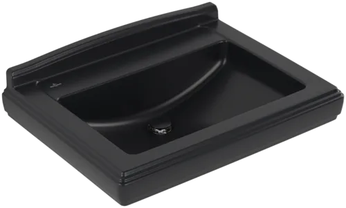 Зображення з  VILLEROY BOCH Hommage Washbasin, 750 x 580 x 200 mm, Pure Black CeramicPlus, with overflow #7101A1R7