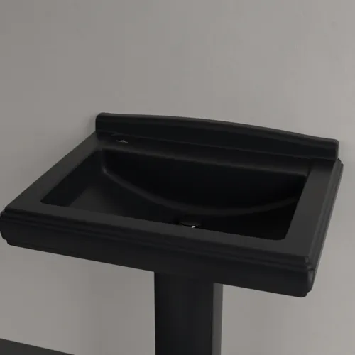 Bild von VILLEROY BOCH Hommage Waschbecken, 750 x 580 x 200 mm, Pure Black CeramicPlus, mit Überlauf #7101A1R7