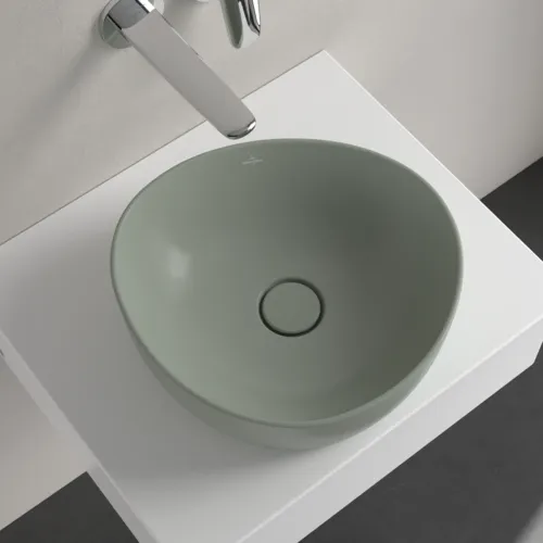 Bild von VILLEROY BOCH Antao Aufsatzwaschbecken, 400 x 395 x 145 mm, Morning Green CeramicPlus, ohne Überlauf #4A7240R8