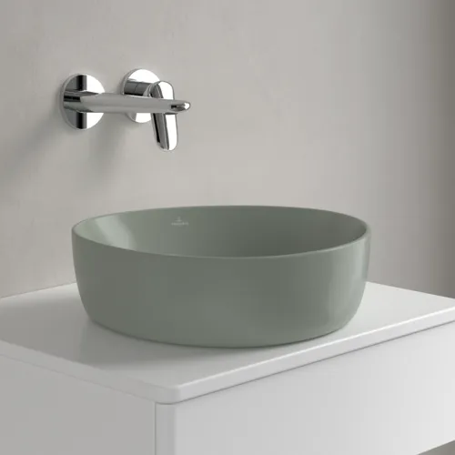 Bild von VILLEROY BOCH Antao Aufsatzwaschbecken, 400 x 395 x 145 mm, Morning Green CeramicPlus, ohne Überlauf #4A7240R8
