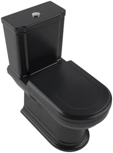 Bild von VILLEROY BOCH Hommage Tiefspül-WC für Kombination, bodenstehend, Pure Black CeramicPlus #666210R7