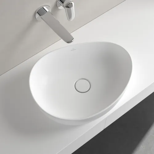 Bild von VILLEROY BOCH Antao Aufsatzwaschbecken, 510 x 400 x 146 mm, Stone White CeramicPlus, ohne Überlauf #4A7351RW