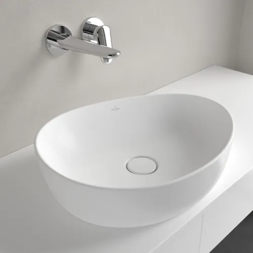 Bild von VILLEROY BOCH Antao Aufsatzwaschbecken, 510 x 400 x 146 mm, Stone White CeramicPlus, ohne Überlauf #4A7351RW