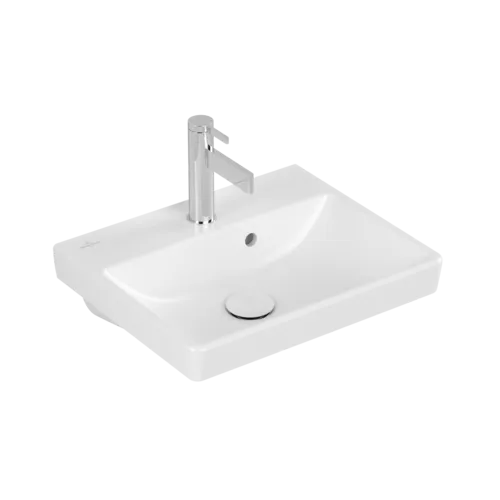 εικόνα του VILLEROY BOCH Avento Handwashbasin, 450 x 370 x 180 mm, Stone White CeramicPlus, with overflow #735845RW